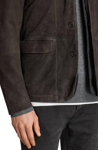 Qualité exceptionnelle personnalisée col en v Blazer sport veste en cuir grande taille pour adultes coupe-vent fermeture éclair mouche costumes d'affaires - Product Image 3