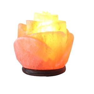 Lámpara de sal del Himalaya ecológica hecha a mano de Sian Enterprises, lámparas de mesa de rosas talladas en estilo Feng Shui - Product Image 1