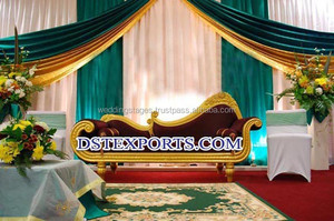 Mehandi เวทีรักที่นั่งแต่งงานเฟอร์นิเจอร์โบราณงานแต่งงานสไตล์โซฟาสีน้ำตาลชุด - Product Image 4