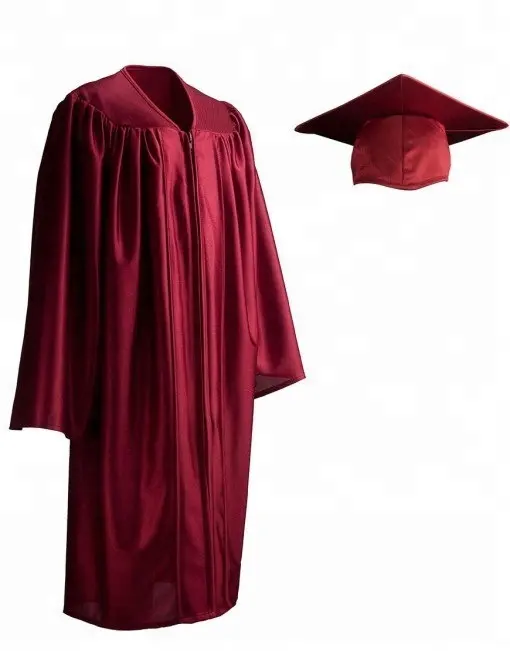 Vestidos de graduación mate para adultos, sombrero, borla para estudiantes en la escuela y Universidad, de la mejor calidad, venta al por mayor