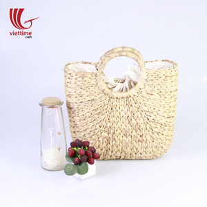 Water Hyacinth Woven Top Handle <b>Bag</b> With Tassel, Cheap <b>Straw</b> Beach Boho <b>Bag</b> Wholesale - Product Image 2