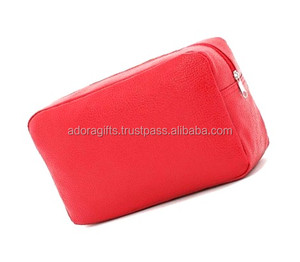Estuche cosmético rojo de fabricación india de alta calidad PU - Product Image 1