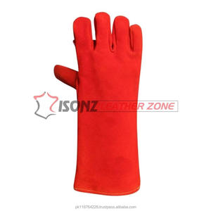 Gants de soudage robustes ISONZ, avec renforts supplémentaires sur les doigts, la paume et les phalanges, en cuir de vachette suédé, anti-coupure, antidérapants, avec doublure - Product Image 6