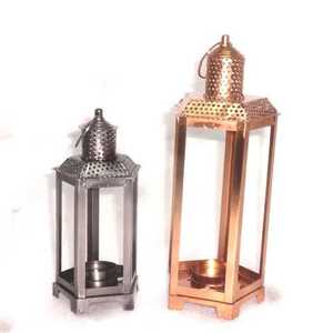 Latest Decorative New Design Filigree Candle <b>Lantern</b> With Glass - Product Image 3