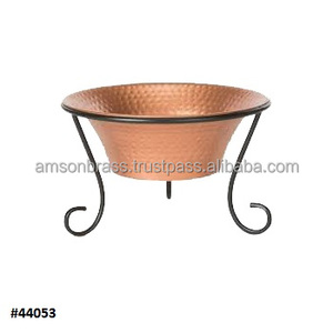 Hoyo de fuego de cobre puro de metal, Hoyo de chimenea con cubierta y soporte, Hoyo de Fuego Negro ardiente de madera de metal, forma de cuenco redondo - Product Image 3