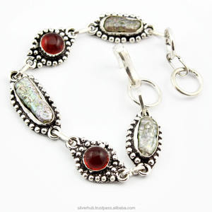 Roxi — Bracelet de pierres précieuses en argent Sterling 925, bijoux bohème solide, fait à la main, perles Viva naturelles, pour femmes - Product Image 2