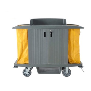 Chariot de nettoyage multifonctionnel de haute qualité, taille standard, roues universelles en caoutchouc, chariot de service de nettoyage pour hôtel, équipement de nettoyage - Product Image 4
