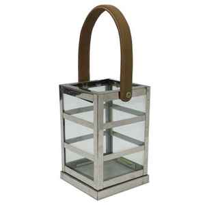 โคมไฟตกแต่งคริสต์มาสลวดลายเป็นเส้นสไตล์โบราณทำด้วยมือทำจากโลหะโคมไฟเทียนกลางแจ้งมีสไตล์และกระจก - Product Image 2