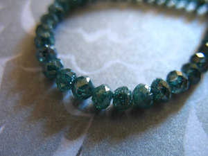 Cuentas de diamante facetadas azules para collar/hebras, cuentas de diamante naturales para pulsera, collar, joyería, 2 mm a 5 mm - Product Image 2