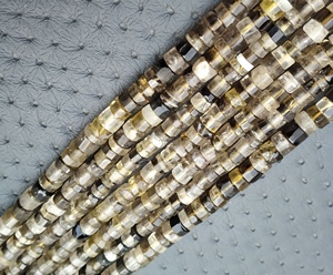 Perles naturelles de 13 pouces de Long en forme de pneu à facettes pour la fabrication de bijoux, fabrication en gros - Product Image 3