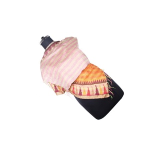 Kantha-Écharpe de travail en soie faite à la main, style vintage SC1220, pour filles, hijab en coton cousu main, Hijab - Product Image 1