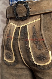 Cuero de vaca dividido bordado antiarrugas para hombre de talla grande para Oktoberfest festivales bávaros amigables con la maternidad - Product Image 3