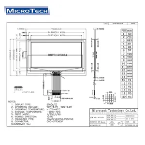 Graphic Matrix Modulo LCD 128x64 COG Tipo con il Regolatore ST7565P