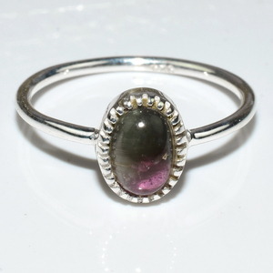 Lovely <b>Green</b>_Pink Shape Oval Bezel 925 Sterling Silver Ring 925 Indian Silver Jewels Exclusive Designs Silver <b>Jewelry</b> - Product Image 2
