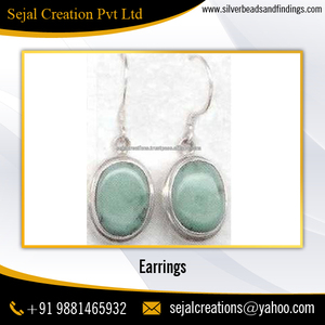 Pendientes de plata turquesa para mujer Piedra grande Plata de Ley 925 para regalo o fiesta - Product Image 1