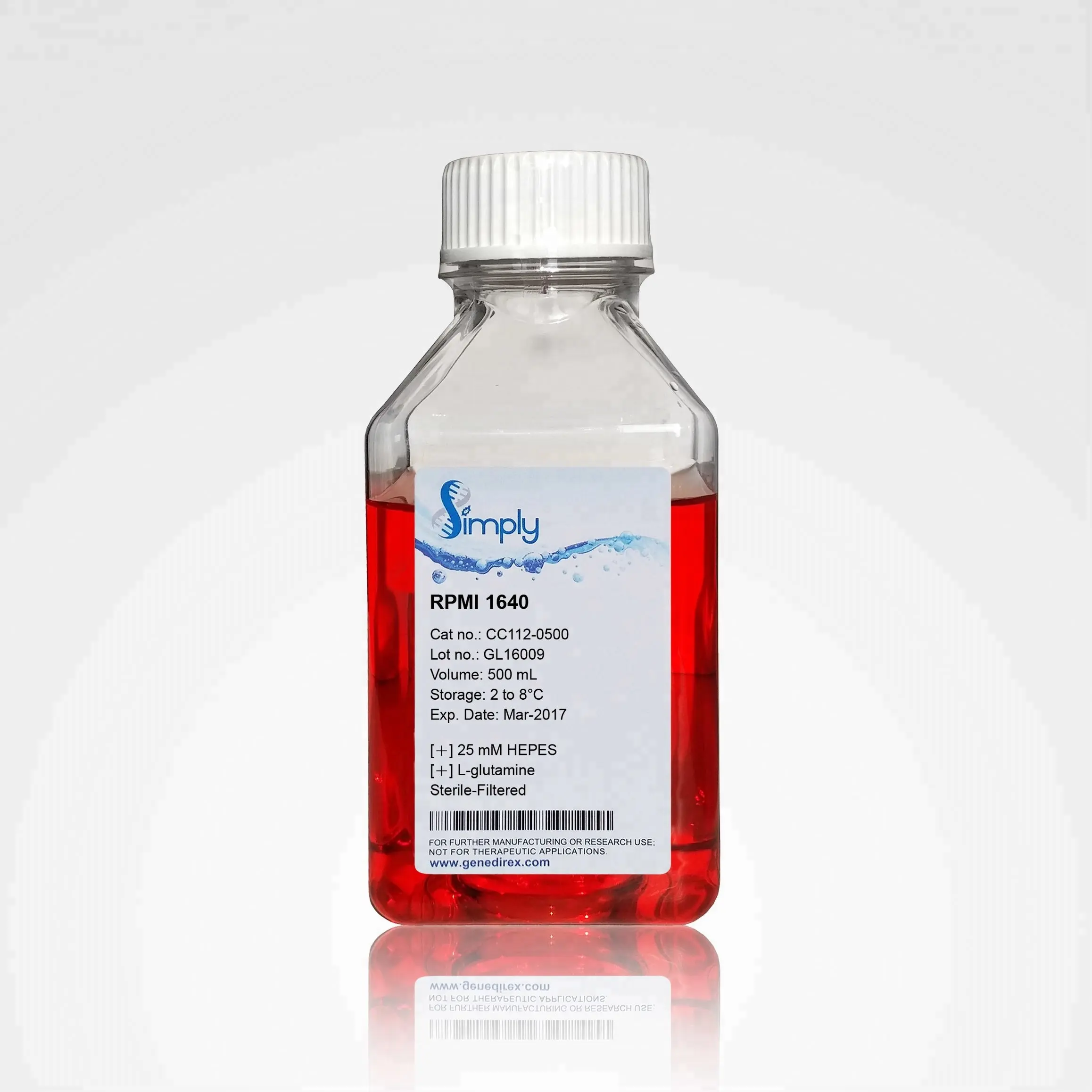 RPMI 1640 con glucosa. L-glutamina y lisadas en 50mm pipes/Koh (medios de cultivo celular)