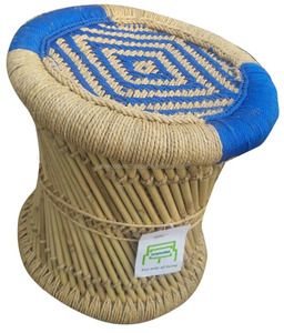 Taburete otomano de bambú Natural 2024, taburete otomano hecho a mano para reposapiés, consola con incrustaciones de hueso, taburete bajo - Product Image 6