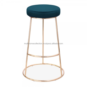 Taburete de Bar de Metal con Asiento Redondo, Taburetes de Bar de Alta Calidad para Restaurante, Sillas de Tubo de Metal, Artesanía India, Artículo al por Mayor - Product Image 1