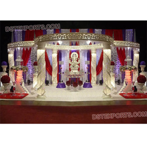 Mandap de cristal con temática de Ganpati para boda india, cristal Jali Mandap para boda india, fabricante y distribuidor - Product Image 1