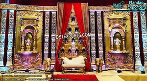 Impresionante Panel de corona de escenario de boda real, paneles dorados para Walima musulmana, Marco trasero, decoración de escenario, decoraciones de boda - Product Image 4