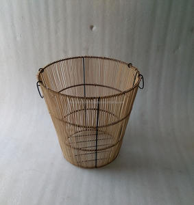 Two Tier Rattan and Iron <b>Wire</b> <b>Basket</b> with Stand for Fruits & Vegetables Kitchen Home Storage & Organization - Product Image 3