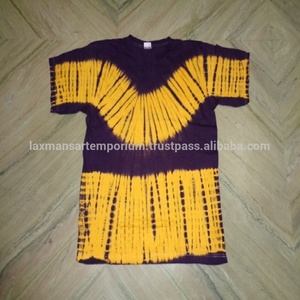 T-shirts d'été unisexes respirants en tricot tie-dye hippie, faits à la main, imprimés tie-dye multicolores, vente en gros depuis l'Inde - Product Image 2