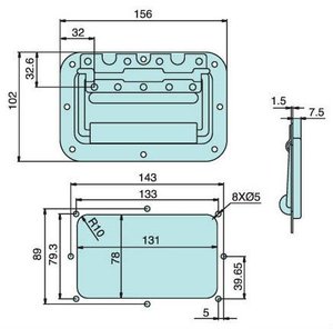 TSH-329 Route Cas Armoire Métallique À Ressort Encastré Flight Case Pièces - Product Image 3