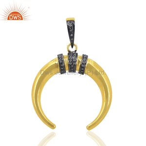 Colgante de plata de ley con forma de caballo para niña, colgante con diseño de zapato chapado en oro amarillo - Product Image 1