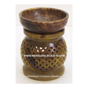 Soapstone Handmade Colorful <b>Oil</b> Lamps - Product Image 1