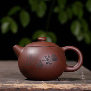 Juego de té de arcilla púrpura chino Xishi Zisha Hu con dibujo Juego de té de grano púrpura de Yixing Jiangsu - Product Image 4