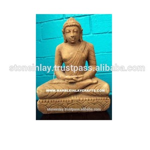 Grès Bouddha Dieu Statue - Product Image 1