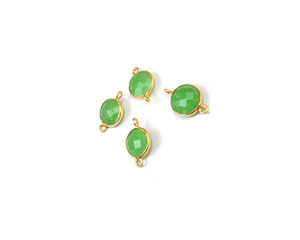 Bisel 925 hecho a mano Natural Multi piedra preciosa joyería chapado en oro Boho conector latón hallazgos piedra natal 925 bisel 10mm CZ de moda - Product Image 2