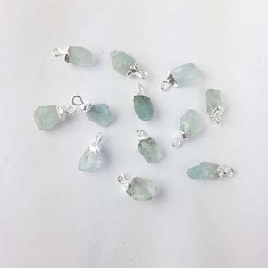 Unisex Aquamarine Rough <b>Birthstone</b> <b>Pendant</b> Electroplated Stone Brass Jewelry Number Pattern for Fashion <b>Pendants</b> Charms - Product Image 3