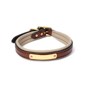 Small Personalized Western <b>Style</b> Leather Dog Collar with Lace Decoration Solid Pattern Name Plate <b>Head</b> Collar for Training Dogs - Product Image 1