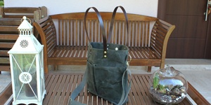 Sac fourre-tout en toile avec bandoulière en cuir à fermeture à pression magnétique entièrement doublé de coton simplement minimaliste HO-0149 - Product Image 3