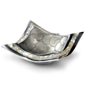 <b>Enamel</b> Color Irregular Shape Decorative <b>Bowl</b> Aluminum Metal Serving Snacks Fruits Food Luxurious Modern Restaurant <b>Bowl</b> - Product Image 1