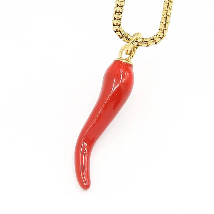 2018 fashion red hot chili pepper pendant necklace