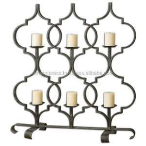 Handmade Durable Metal Candelabra with Colorful Glass and Wrought Iron <b>Candle</b> Stand for Christmas Home Decor - Product Image 6