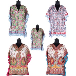 Caftanes cortos de verano estampados de talla grande para mujer, vestido de diseño de fiesta africano, ropa de mujer de alta calidad, caftán corto, vestido de señora - Product Image 1