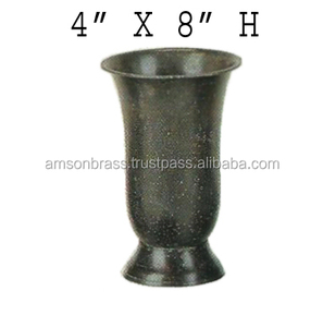 Urne de jardin antique en métal et aluminium gaufré Pot de fleur et jardinières Urne de jardin décorative en métal antique - Product Image 3