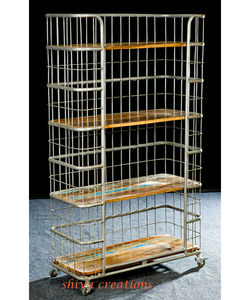 Classeur industriel Jodhpur vintage élégant, porte-livres rustique avec design élégant - Product Image 1