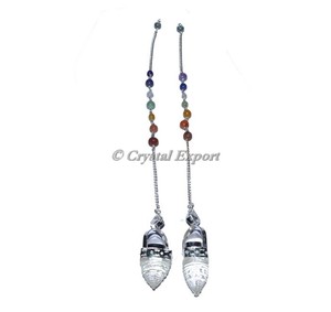Pendules Yantra 7 Chakras en pierres précieuses - Product Image 1
