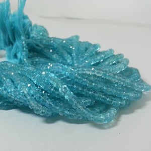 ลูกปัดพลอยอะพาไทต์สีฟ้าธรรมชาติขนาด3มม. 4มม. - Product Image 1