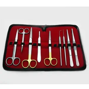 Набор хирургических инструментов, ножницы для рассеивания, щипцы для комаров, ножницы для радужной оболочки и скальпель, ручка с чехлом