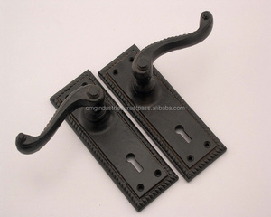 OMG Industries Modern Design Hammered Cast Iron Lever <b>Door</b> <b>Handle</b> <b>Black</b> Finish Window <b>Handle</b> for Bathroom Made Brass Apartments - Product Image 3