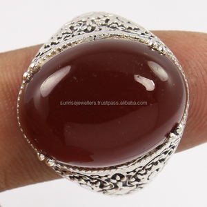 แหวนเงินแท้ 925 ประดับพลอยคาร์เนเลียนทรงรี สำหรับผู้ชาย สไตล์คลาสสิก เหมาะสำหรับงานแต่งงานและงานปาร์ตี้ - Product Image 2