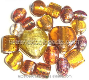 Multi-Size and Shape Silver Foil Glass <b>Beads</b> in <b>Blue</b> From Excel Exports-Manufacturer of <b>Beads</b> - Product Image 2