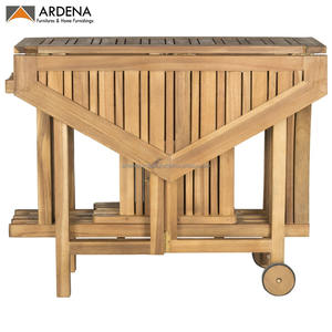 โมเดิร์นแบบพกพาโต๊ะกาแฟพับชุดเก้าอี้ไม้สัก 4 ที่นั่งสําหรับสวนกลางแจ้งเฟอร์นิเจอร์และรีสอร์ทหรือชายหาดโรงแรมความอดทน - Product Image 5