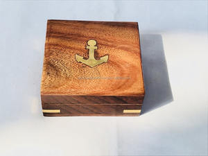 Boussole en laiton nautique-Boussole en laiton dans une boîte en bois marron Boussole de poche par Calvin Handicraft - Product Image 2
