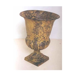 Vase en métal fleuri élégant Vase de centres de table de mariage élégant pour la décoration de fête élégant vieux pot de fleur moderne antique - Product Image 1